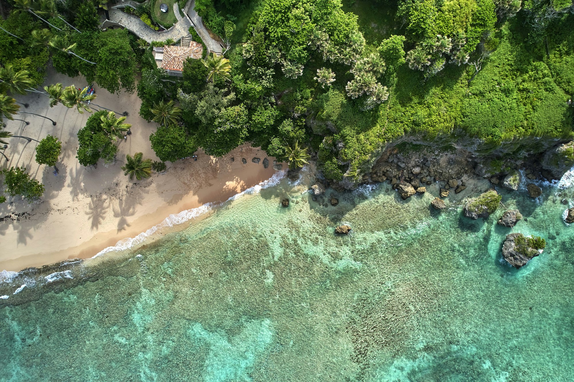 Top view of Caleton de Dario in Cabrera, Dominican Republic